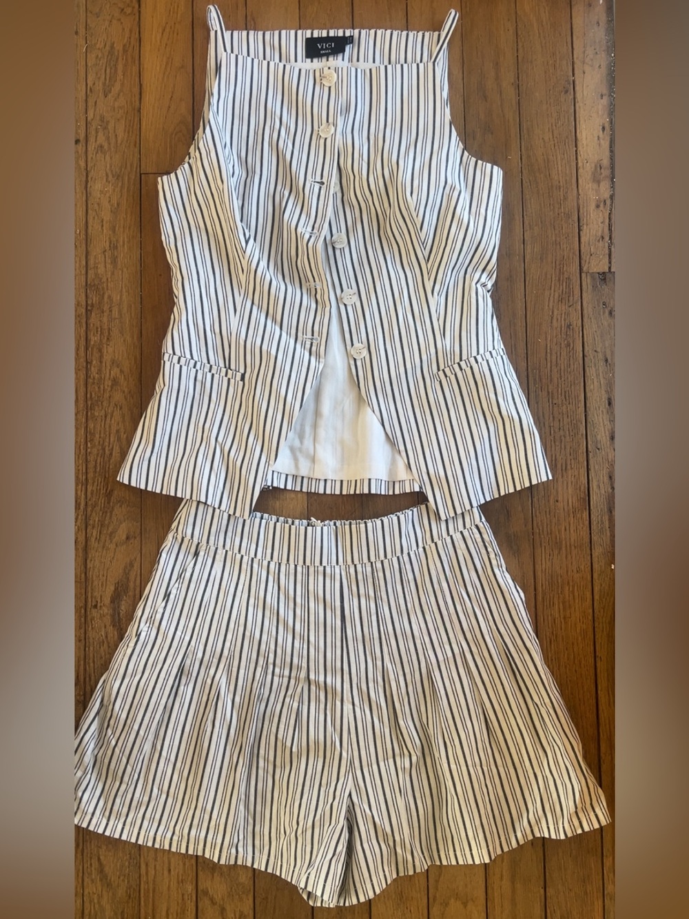 Striped Tank and Shorts Set